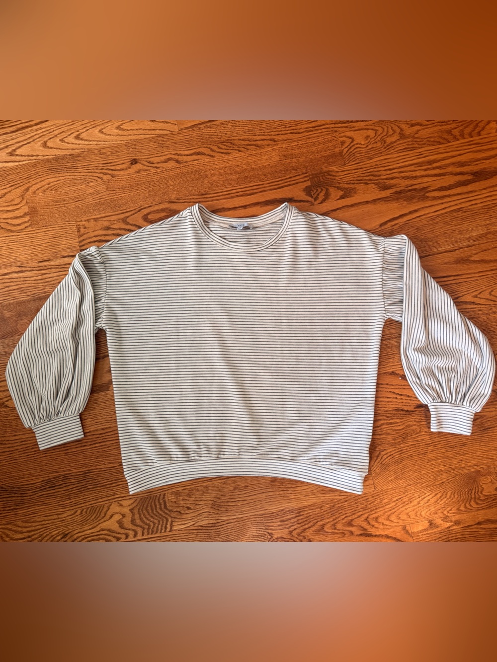 Fate Striped Puff Sleeve Ribbed Top | Minimalist Parisian Style